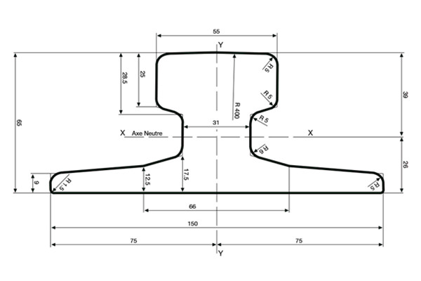 A55 Crane Rail Dimensions and Weights